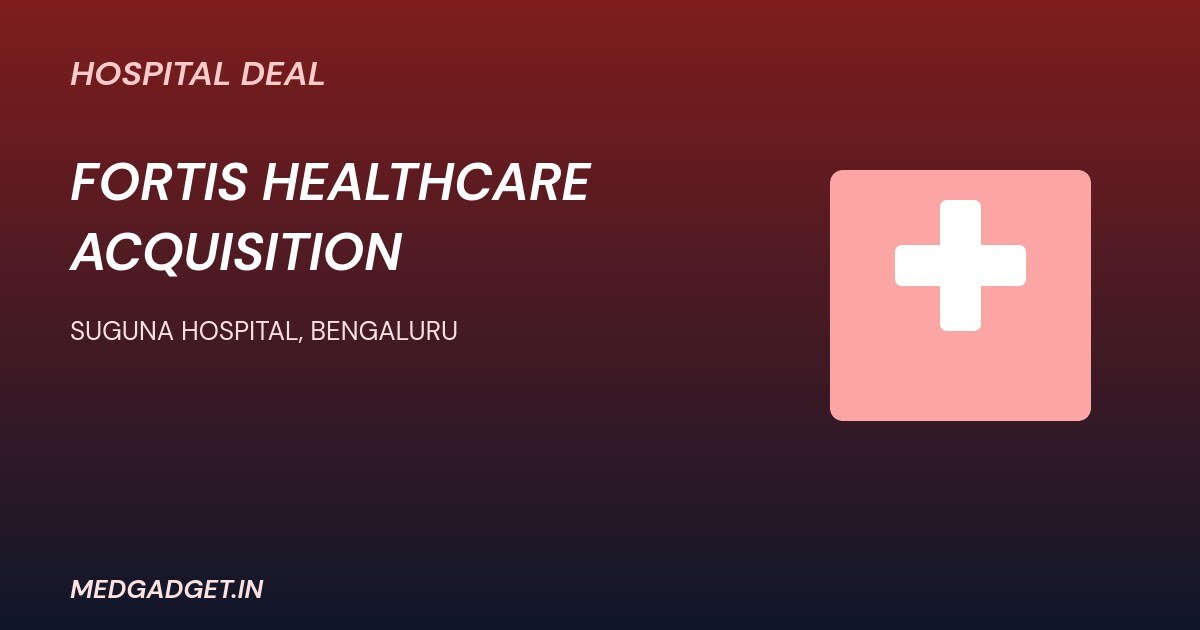 Fortis Healthcare acquisition graphic about the Suguna Hospital deal