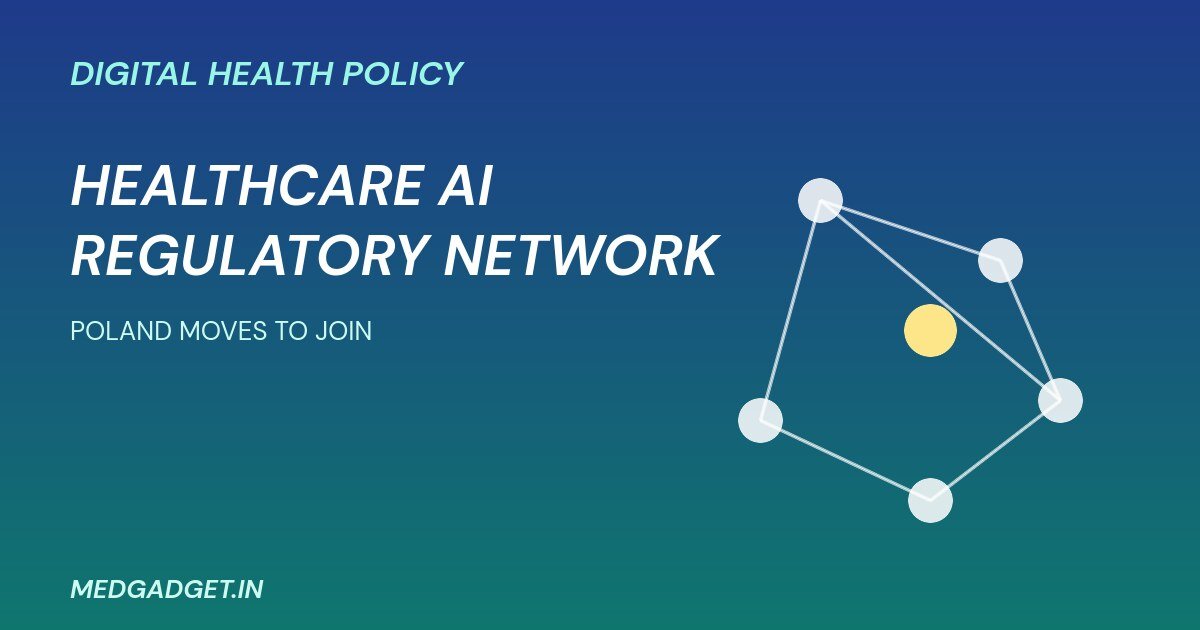 Global healthcare AI regulatory network graphic showing connected nodes