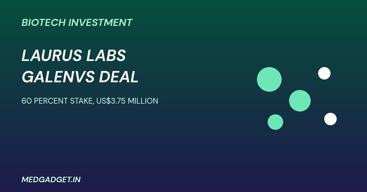 Laurus Labs Galenvs acquisition graphic about the 60 percent stake