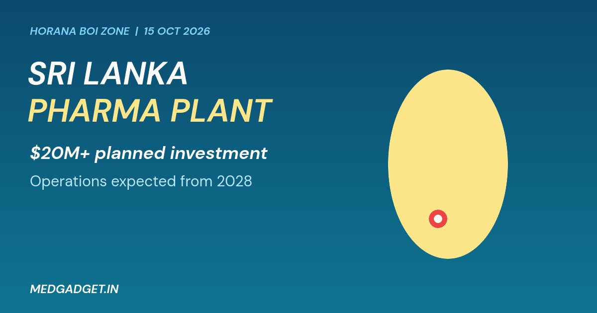 Graphic: Sri Lanka pharmaceutical manufacturing plant in Horana, over $20 million planned, operations from 2028