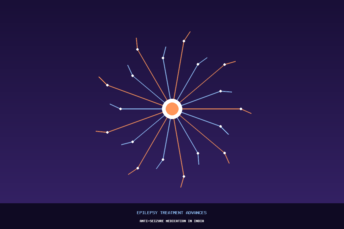 Illustration of a neuron representing anti-seizure medication and epilepsy treatment advances in India