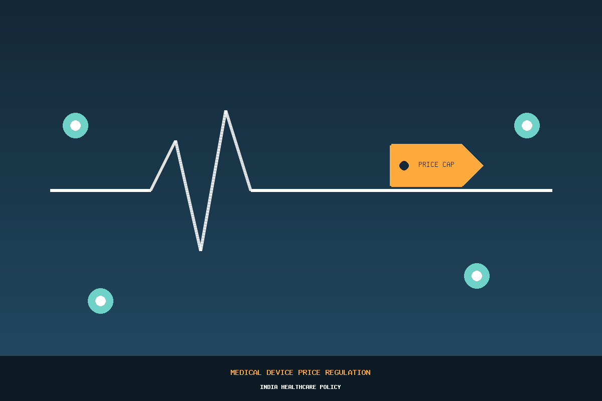 Illustration representing medical device price regulation and healthcare policy in India